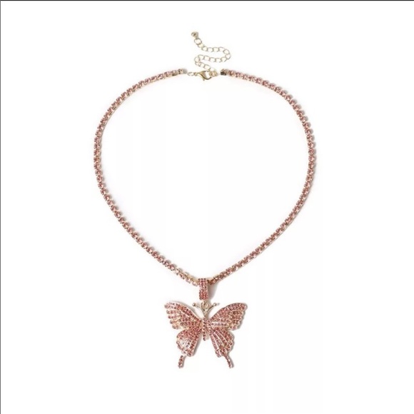 Butterfly 🦋 Necklace Pink - Picture 4 of 5